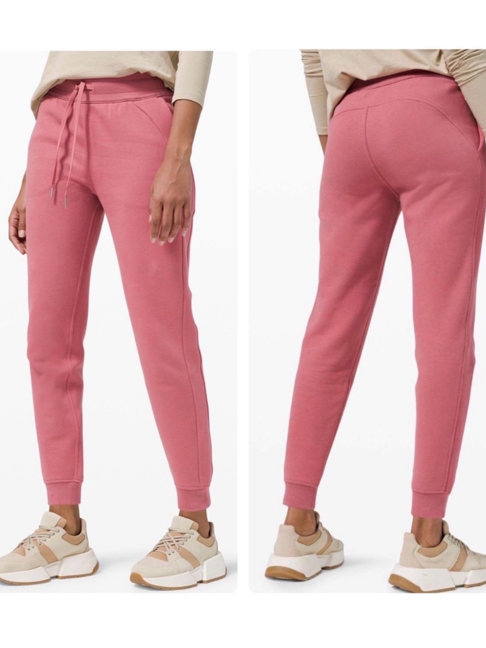 Lululemon Rose Pink high rise Scuba Joggers